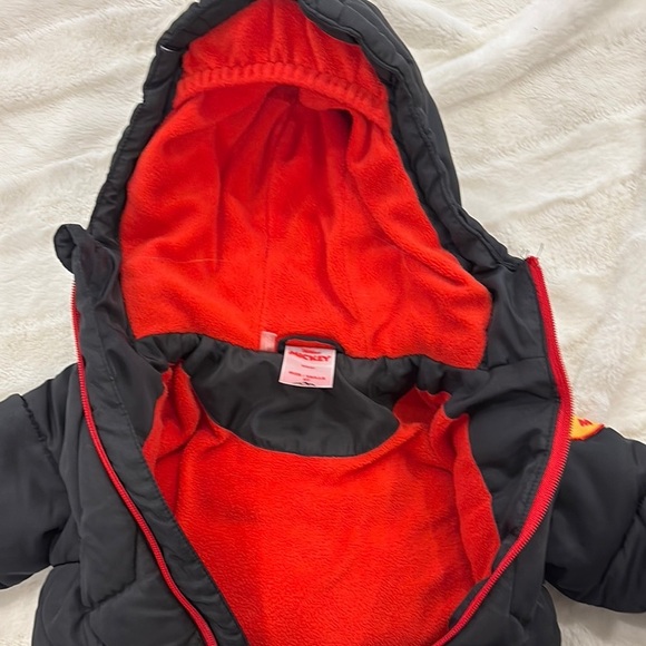 Black Puffer Jacket with Red Mickey Mouse Backpack - Picture 7 of 16
